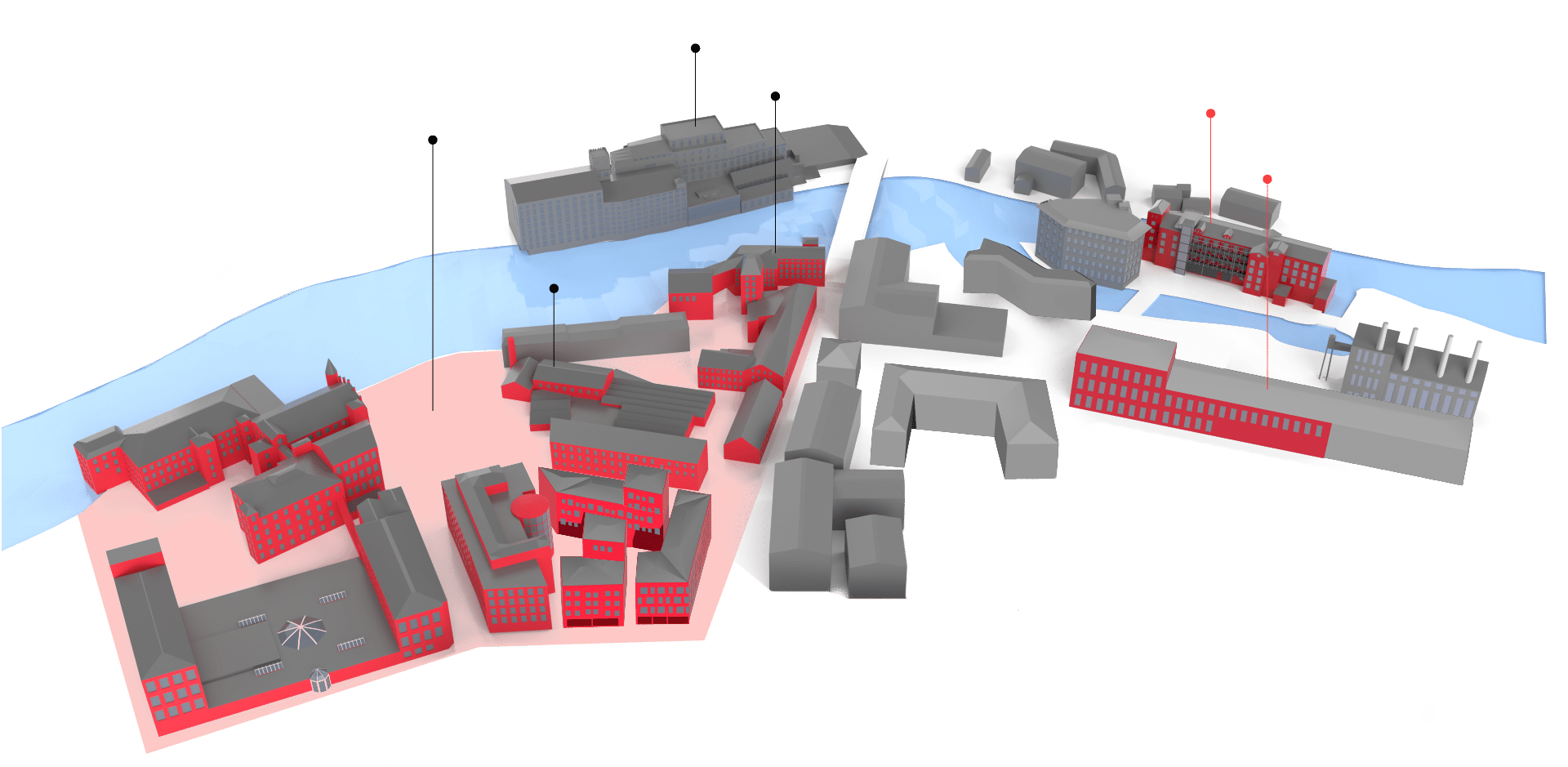 En 3D karta över området